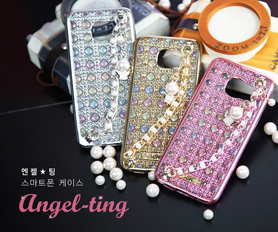 Angel_ting mobile phone cases with pearls